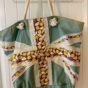 BODEN PATCHWORK AQUA TOTE BAG